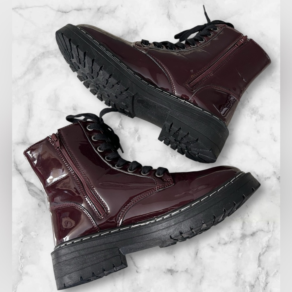 True Craft Patent Combat Boots Size 8 - Picture 2 of 10